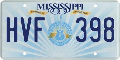 MS license plate HVF398