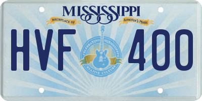 MS license plate HVF400