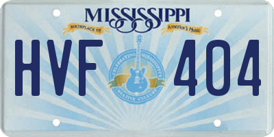 MS license plate HVF404
