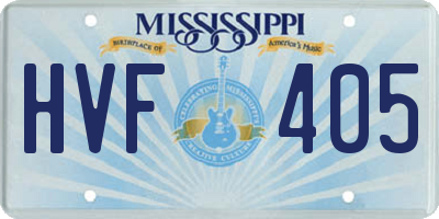 MS license plate HVF405