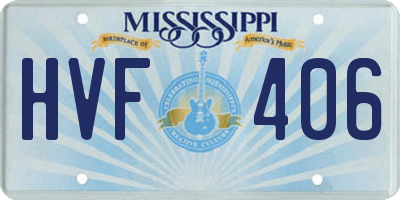 MS license plate HVF406
