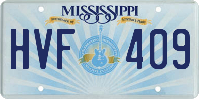 MS license plate HVF409