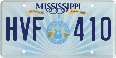 MS license plate HVF410