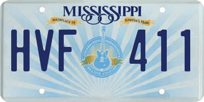 MS license plate HVF411