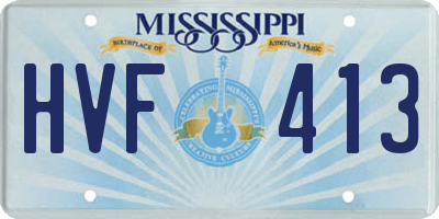MS license plate HVF413