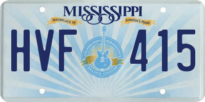 MS license plate HVF415