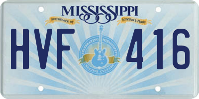 MS license plate HVF416