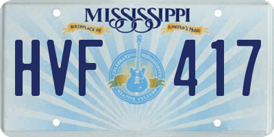 MS license plate HVF417