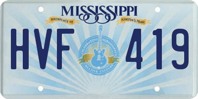 MS license plate HVF419
