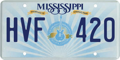 MS license plate HVF420