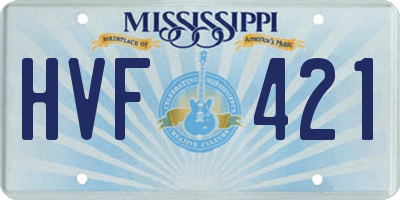 MS license plate HVF421