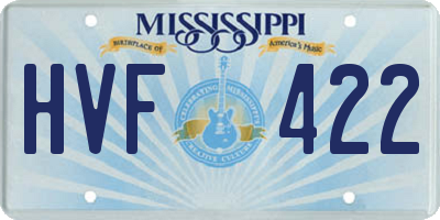 MS license plate HVF422