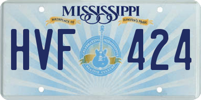 MS license plate HVF424