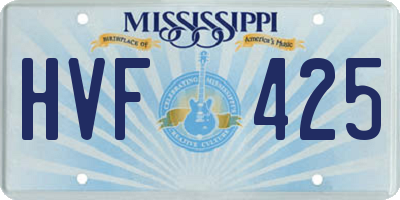 MS license plate HVF425