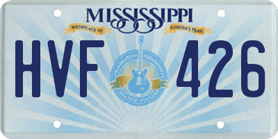 MS license plate HVF426