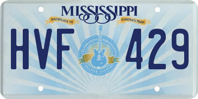 MS license plate HVF429