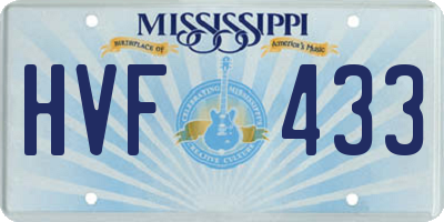 MS license plate HVF433