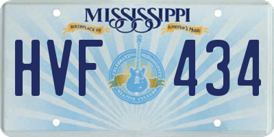 MS license plate HVF434