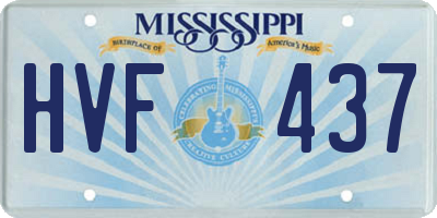 MS license plate HVF437
