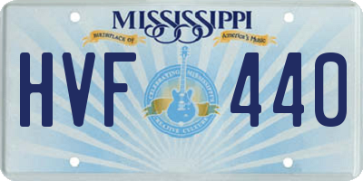 MS license plate HVF440