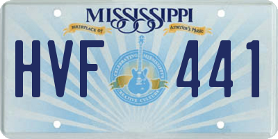 MS license plate HVF441