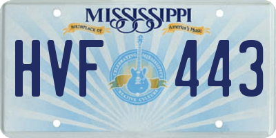 MS license plate HVF443