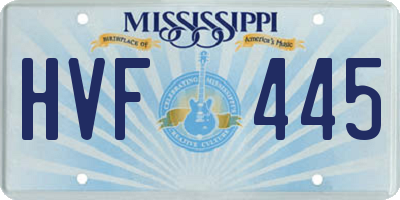 MS license plate HVF445