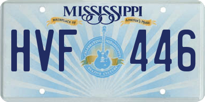 MS license plate HVF446