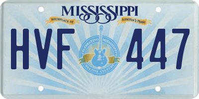 MS license plate HVF447
