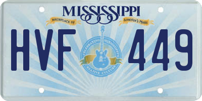 MS license plate HVF449