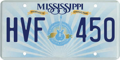 MS license plate HVF450