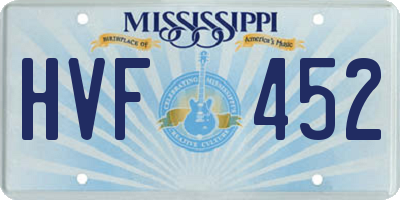 MS license plate HVF452