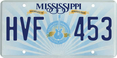MS license plate HVF453