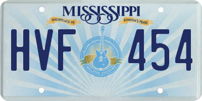 MS license plate HVF454