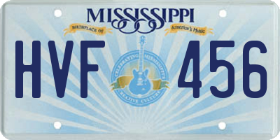 MS license plate HVF456