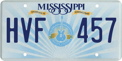 MS license plate HVF457