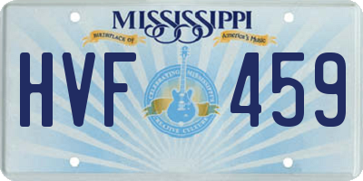 MS license plate HVF459