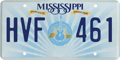 MS license plate HVF461