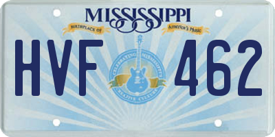 MS license plate HVF462