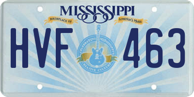 MS license plate HVF463