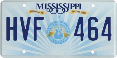 MS license plate HVF464