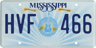 MS license plate HVF466