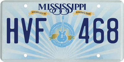 MS license plate HVF468