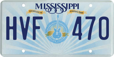 MS license plate HVF470