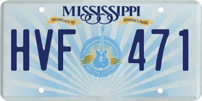 MS license plate HVF471