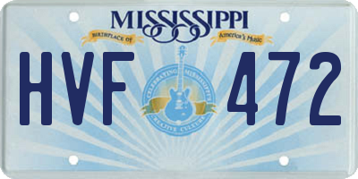MS license plate HVF472