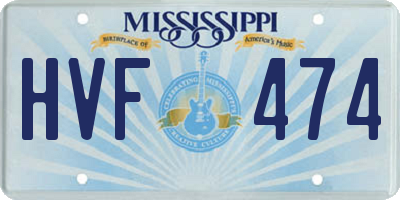 MS license plate HVF474