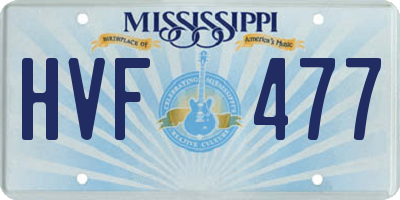 MS license plate HVF477