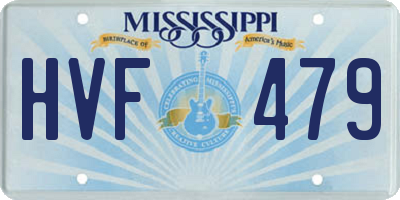 MS license plate HVF479