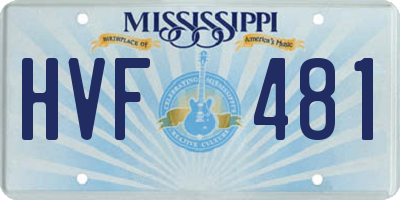 MS license plate HVF481